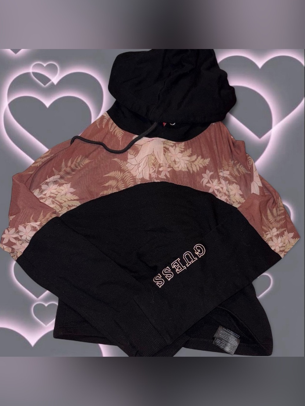 GUESS Medium floral see through jacket and Medium tights set!🤍💐